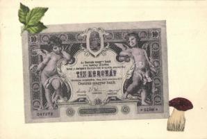 Tíz korona / Hungarian krone banknotes with mushroom