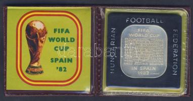 1982. "FIFA-Futball VB Spanyolország" Ag szögletes emlékérem 35g T:PP eredeti csomagolásban, tanúsítvánnyal, csak 3000db! R!