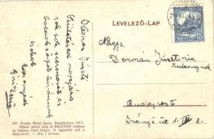 Keszthely, Amazon szálloda lakodalmas díszterítéssel, étterem, belső. Mérei Ignác kiadása