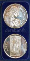 1990. "MÉE-Mátyás király" Ag emlékérem pár T:PP Eredeti díszdobozban!