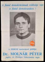 1990 A FIDESZ választási plakátja, Dr. Molnár Péter, 59x41 cm