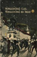 Herkulesfürdő, Baile Herculane; éjjeli részeges humoros montázs képeslap / at night, humorous drunk montage postcard