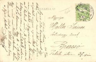 Herkulesfürdő, Baile Herculane; éjjeli részeges humoros montázs képeslap / at night, humorous drunk ...