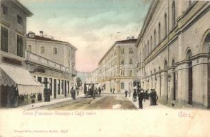 Gorizia, Görz; Corso Francesco Giuseppe, Caffe teatro / street view with the theatre cafe