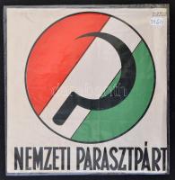 cca 1945 Nemzeti Parasztpárt plakát. Globus műintézet. 25x25 cm