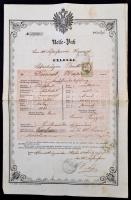 1855 Útlevél Felsőőön kiállítva / Passport issued in Burgenland