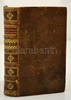 Samuel Pufendorf (1632-1694): Introduction a L' Histoire Generale et Politique de L' univers. Vol. 4. [Amsterdam, 1721. Compagnie], 18 sztl. lev.+ 502 p.+1 sztl. lev.+ 7 kihajtható rézmetszetű térképpel.(A Török birodalom résznél Magyarország ábrázolással.) Korabeli bordázott, aranyozott gerincű egészbőr-kötésben, hiányzó címlappal, kissé kopott borítóval, néhány foltos lappal, francia nyelven, Dr. Tóth Béla ex libris-szével (Menyhárt József (1901-1976)) /Samuel Pufendorf (1632-1694): Introduction to General and Political History of the Unisverse. IV. volume. [Amsterdam, 1721. Compagnie.) Contemporary leatherbinding, without front pages, with a little bit worn cover, and some spotty pages, with seven copper engraving maps, with ex libris, in French language.