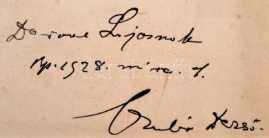 Szabó Dezső (1879-1945) író fényképe Darvas Lajos építésznek szóló dedikálással kartonon 18x26 cm