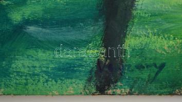 Vaszary jelzéssel: Lombok alatt. Olaj, karton, 33×53 cm