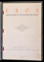 1919 Eros, Monatshefte für erotische Kunst. Erotikus művészeti folyóirat. III. Heft. Wien-Leipzig, 1...