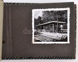 cca 1940 Budapest, A földalatti városligeti fa állomásának elbontása, fém megálló felépítése, 32 db,...