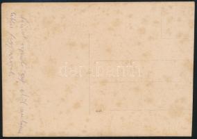 cca 1917 Albatros típusú repülőgép orrára szerelt automata fegyverrel, hátoldalon feliratozott fotó,...