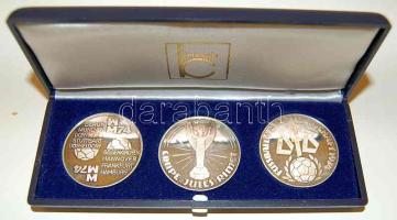 Németország 1974. "Labdarúgó VB" 3klf Ag emlékérem T:PP Eredeti díszdobozban!