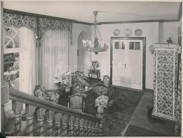 Seidner Zoltán(1896-1960): Szobabelsők, 4 db pecséttel jelzett fotó, sérülésekkel, 18x24 cm