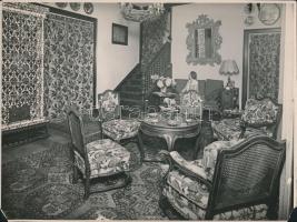 Seidner Zoltán(1896-1960): Szobabelsők, 4 db pecséttel jelzett fotó, sérülésekkel, 18x24 cm