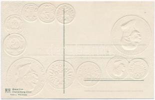 Österreich-Ungarn I./ Austro-Hungarian set of coins with crone, golden and silver Emb. litho