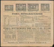 1940-1941 Walther's Metall-Baukasten - Stabil építőjáték katalógus és reklámlap