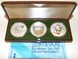 Németország 1978. "Labdarúgó VB-Argentína" 3db klf Ag emlékérem T:PP Eredeti díszdobozban, tanúsítvánnyal!