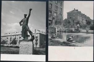 cca 1970 Dunaújvárosi életképek, 4 db MTI sajtófotó, 12x9 cm