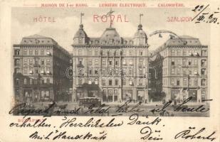 Budapest VII. Erzsébet körút 45-49. Hotel Royal szálloda, villamos, Czettel és Deutsch kiadása (EK)