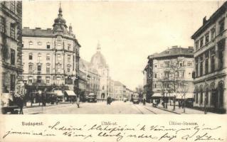 Budapest IX. Üllői út, villamosok, Valéria kávéház, Iparművészeti Múzeum (Iparcsarnok) (EK)