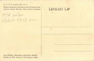 1913 K.A.O.E. verseny, Rákos győz 100 yardon; Weinreb, Rákos, Boros, Schubert; kiadja a Klasszikus P...