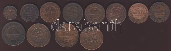 Oroszország 1842-1915. 1/2k, 1k (2klf), 2k (6x, 5klf évszám), 3k (3x klf évszám) T:2,3,4