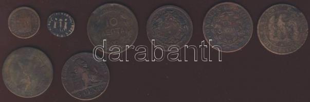 Kis világ-tétel 8db, főleg 1800-as évek vége, benne Róma, belga, francia, Chile T:3,4