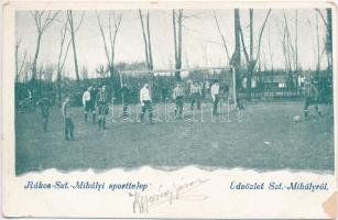 Budapest XVI. Rákosszentmihályi Sporttelep, labdarúgó mérkőzés (felületi sérülés / surface damage)