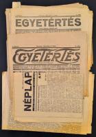 1906-1950 Nagy vegyes újság tétel, összesen 72 db, főként tiszántúli és országos politikai napilapok...