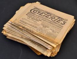 1906-1950 Nagy vegyes újság tétel, összesen 72 db, főként tiszántúli és országos politikai napilapok...