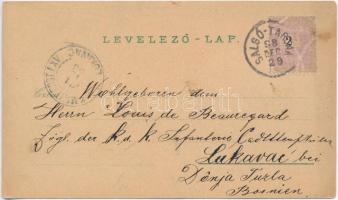 1898 Salgótarján, Huszár-féle ház, Bányaigazgatóság, Gyógyszertárak az Őrangyalhoz és a Magyar Koron...