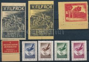 1935-1951 V. Filprok 3 db bélyeg +  Országos Bélyegkiállítás bélyegsor