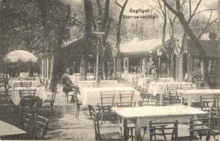 Budapest XII. Zugliget, Szarvas vendéglő, kerthelyiség, terasz, Kloze Róbert kiadása (lyukak / pinholes)