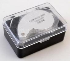 Ékszerész nagyító ledes világítással, 40x-25mm, eredeti dobozában, jó állapotban