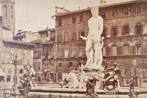 cca 1900 Olasz és svájci városképes keményhátú fotók, többek közt Firenze, Verona, összesen 6 db, 17...