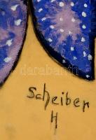 Scheiber jelzéssel: Táncosnő. Vegyes technika, papír, felcsavarva, 62×45 cm