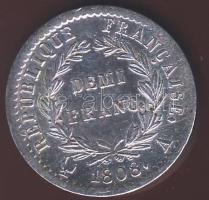 Franciaország 1808 1/2Fr Ag I.Napóleon T:2