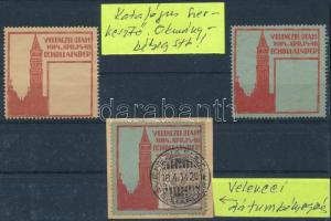 1914 Velencei Utam: Dr. Hollaender 2 féle bélyegszín + felülbélyegzés. RR!