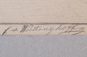 Wiettinghoff Evald (1826-1882): Fríz minta. Ceruza, papír, jelzett, paszpartuban, 21×47 cm