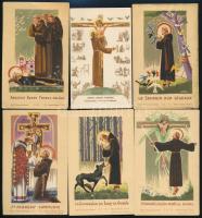 10 db régi Assisi Szent Ferenc szentkép, 11x7 cm és 11x4 cm.