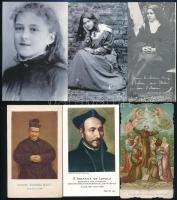 35 db vegyes régi szentkép, 11,5x7,5 cm és 9x5 cm közötti méretben