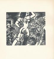 Frans Masereel (1889-1972): A tömegek múzsája. Fametszet, papír, jelzett a fametszeten, 11×13 cm