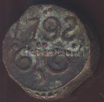 Holland Kelet-India/Egyesült Kelet-Indiai Társaság 1792. 2 Stuiver "Bank" (Szükségpénz elf...