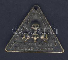 Német Birodalom 19. sz. vége háromszögalakú szabadkőműves Br jelvény T:2