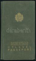 1939 Fényképes magyar útlevél járásbírósági alelnök felesége részére, burgenlandi bejegyzéssel