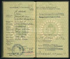 1939 Fényképes magyar útlevél járásbírósági alelnök felesége részére, burgenlandi bejegyzéssel
