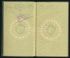 1939 Fényképes magyar útlevél járásbírósági alelnök felesége részére, burgenlandi bejegyzéssel