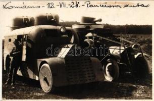 1928 Komárom, Komárno; páncélos katonai automobilok / Panzerwagen / armored military automobiles, photo