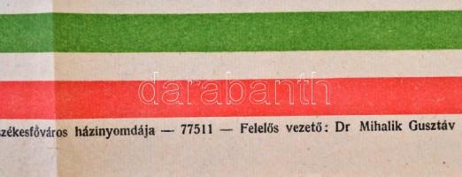 1945 Országos Nemzeti Bizottság köszönő plakátja a felszabadító Vörös Hadseregnek és Sztálinnak. 60x...
